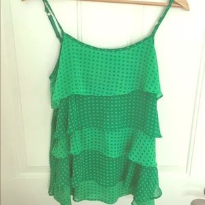 Green Ruffle Tank Top